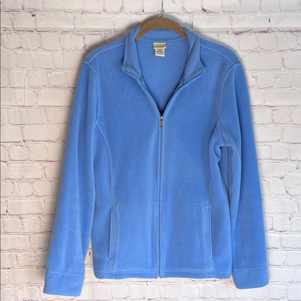 L.L. Bean Blue Fleece Zip-Up‎ Sweatshirt Woman’s Size Small